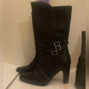 Harley Davidson Spiked Triple Buckle Boots